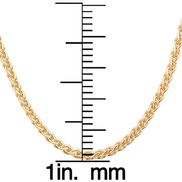 Roberto Martinez Gold Plated Silver 1.5 mm Wheat Chain (16"-24")