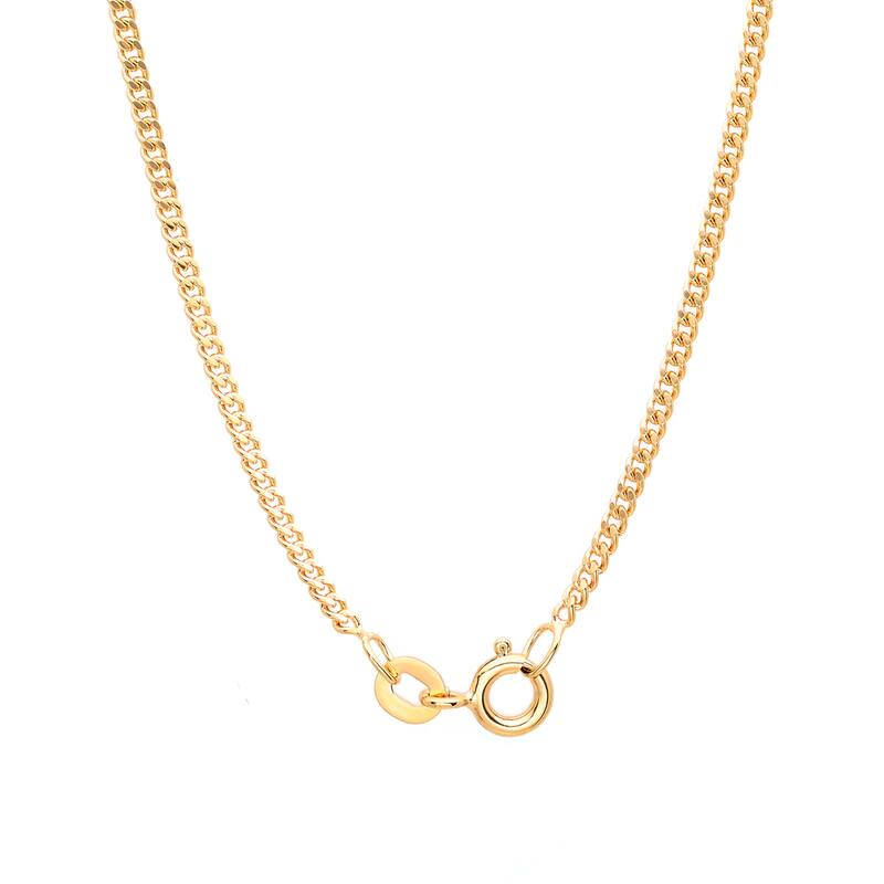 Roberto Martinez Gold Plated Silver 1.25 mm Curb Chain Necklace (16"-24") - Yellow