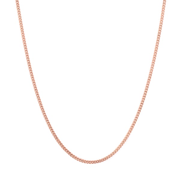 Sterling Essentials 14k Rose Gold over Silver Curb Chain (1.25mm)