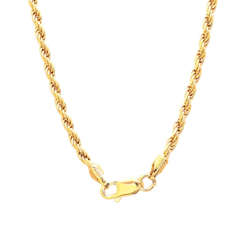 Roberto Martinez Gold Plated Silver 2.25 mm Rope Chain (16"-30") - Yellow