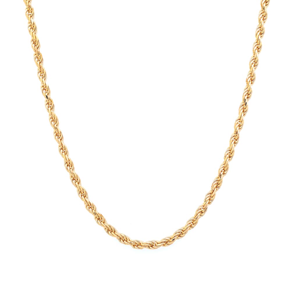 Roberto Martinez Gold Plated Silver 1.8 mm Diamond-cut Rope Chain (16-30 Inch)