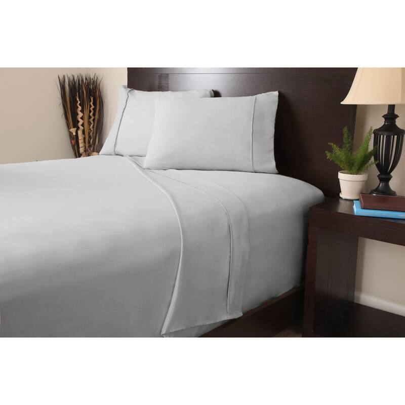 Wrinkle Resistant Brushed Microfiber Sheet Set by Windsor Home - Twin - Silver