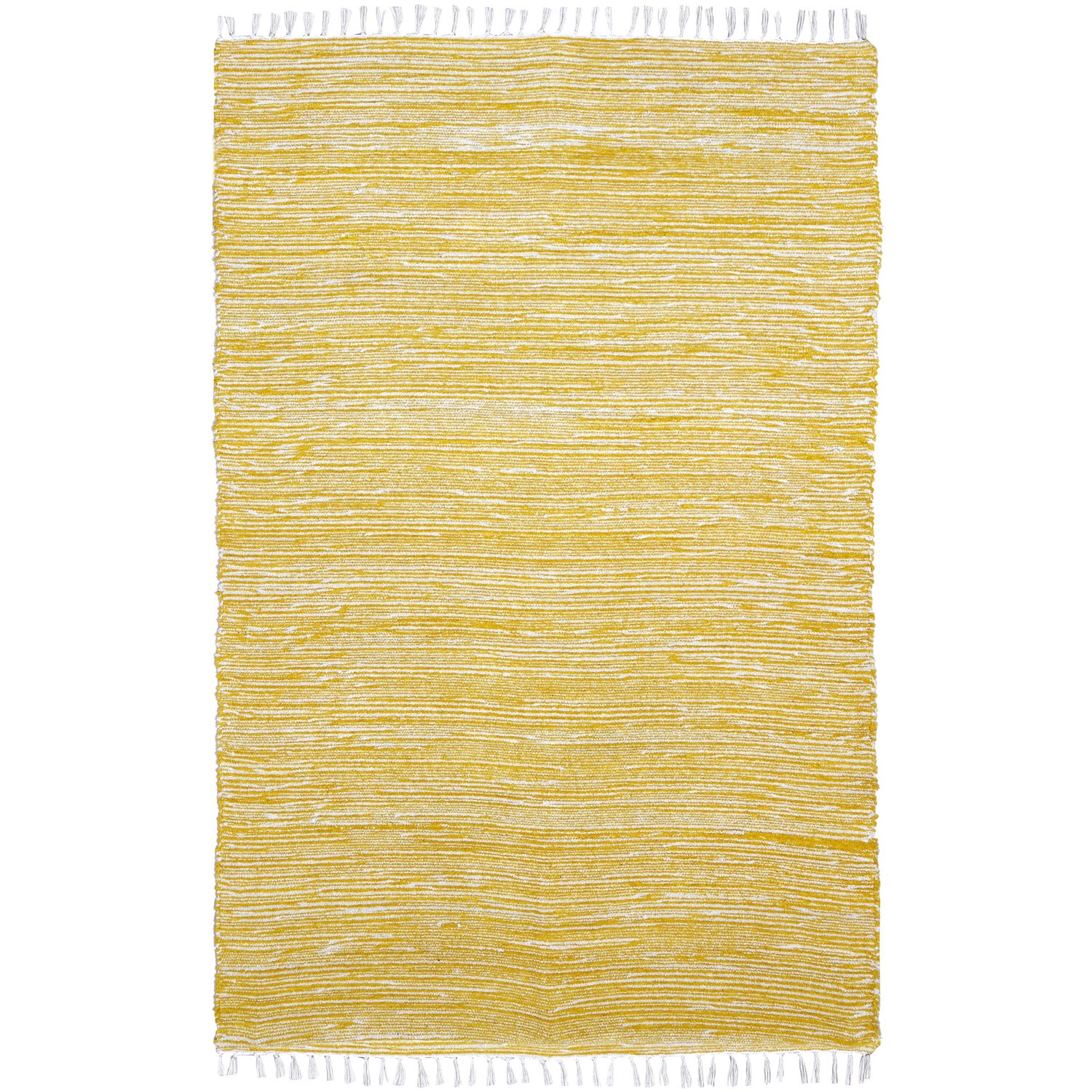 Yellow Reversible Chenille Flat Weave Area Rug (4 X 6)