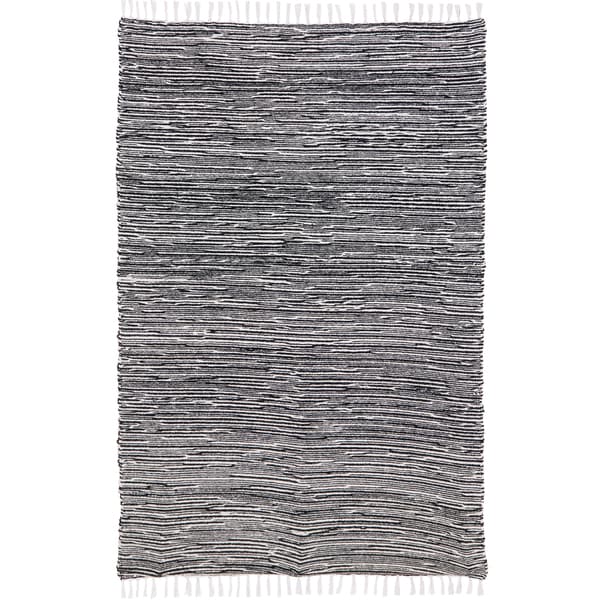 Black Reversible Chenille Flat Weave Area Rug (4 x 6)