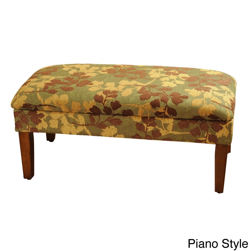 Chenille Leaf Brown And Tan Bench