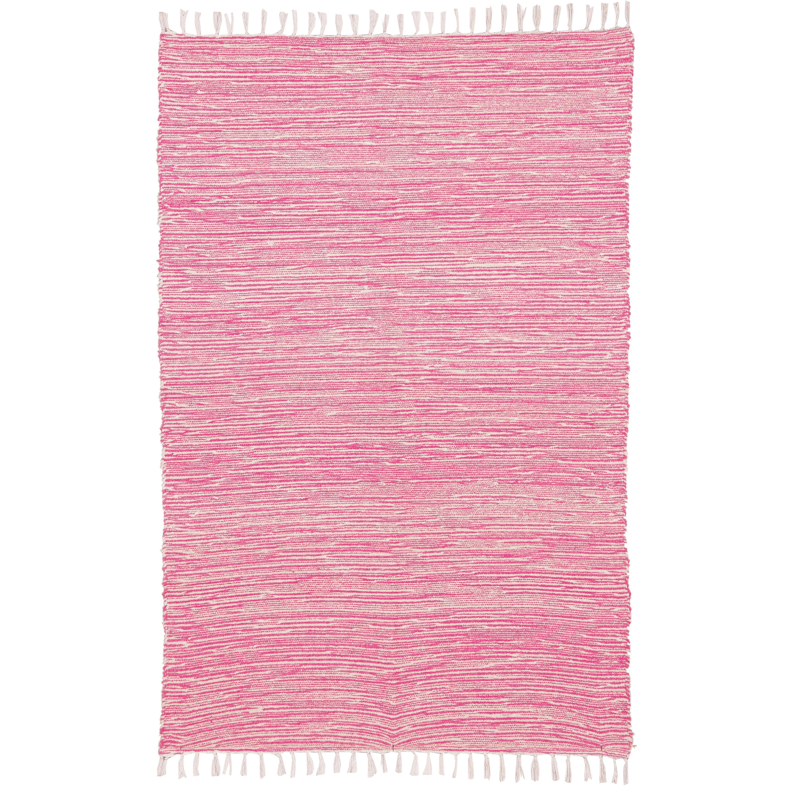 Pink Reversible Chenille Flat Weave Rug (5 X 8)