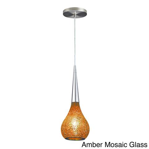 Torine 1-light Satin Nickel Mosaic Glass Mini Pendant