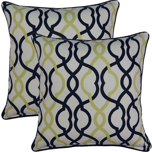 Make Waves Domino 17 inch Throw Pillows (Set of 2)