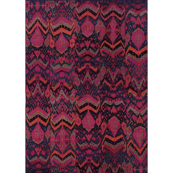 Vibrant Tribal Pink/ Orange Area Rug (4 x 59)   15615493  