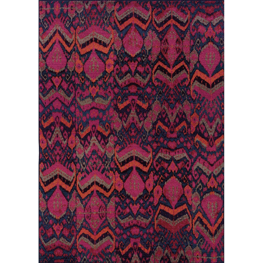 Vibrant Tribal Pink/ Orange Area Rug (4 X 59)