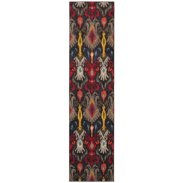 Vibrant Boheiman Grey and Multicolored Area Rug (27 x 10)   15615615