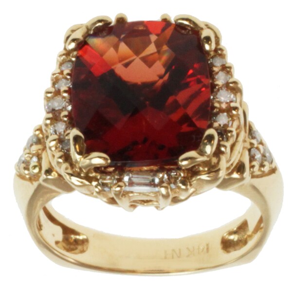 Shop Michael Valitutti 14k Yellow Gold Ruby Sunstone and Baguette-cut ...