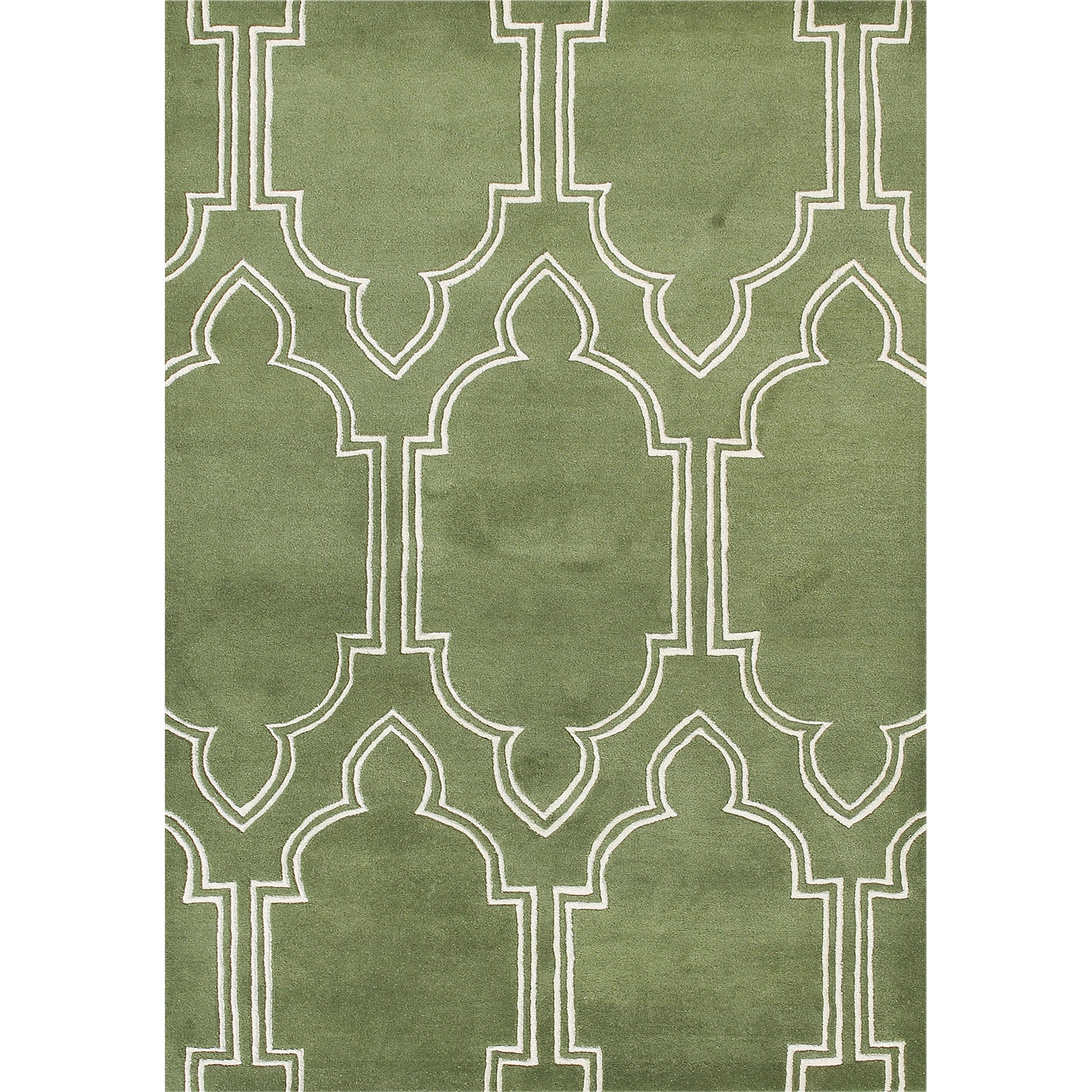 ZnZ Rug Gallery Handmade Bronze Green Wool Blend Area Rug (5 X 8)