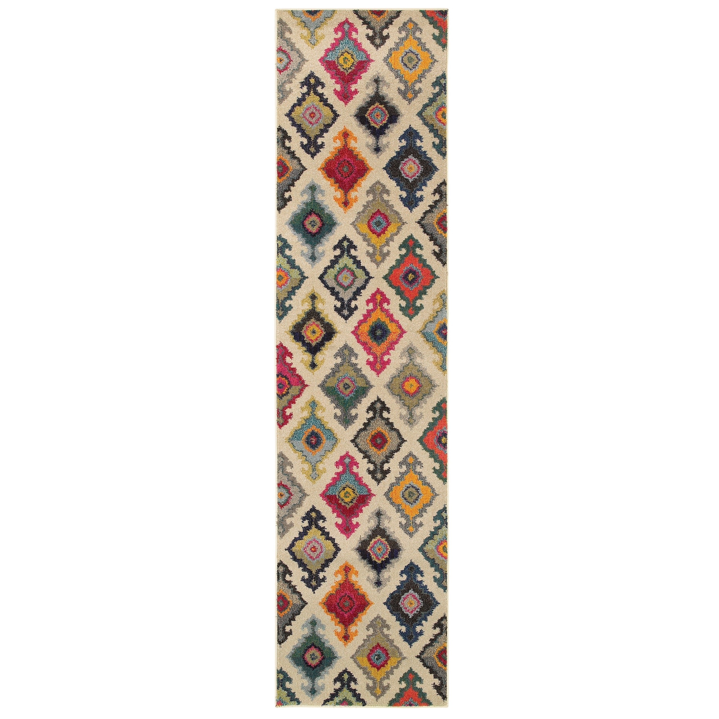 Kaleidoscope Ivory And Multicolored Area Rug (27 X 10)