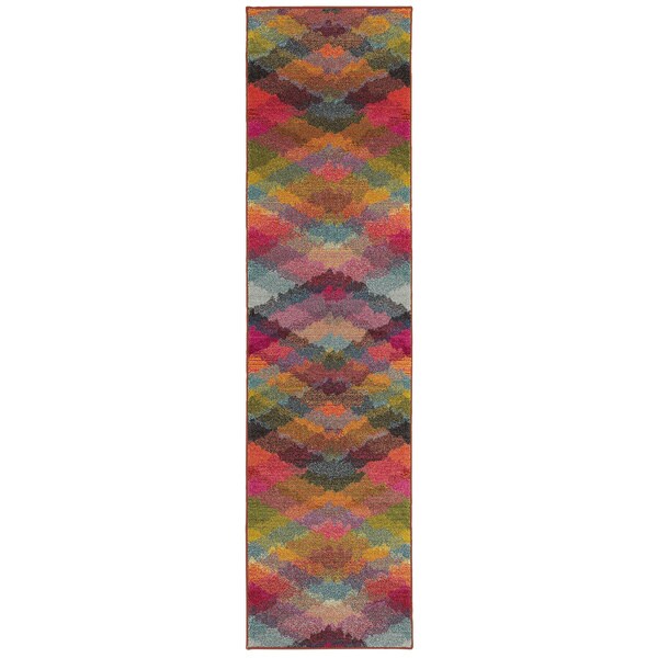Bold Argyle Multi/ Pink Area Rug (2'7 x 10') - 2'7" x 10' Runner