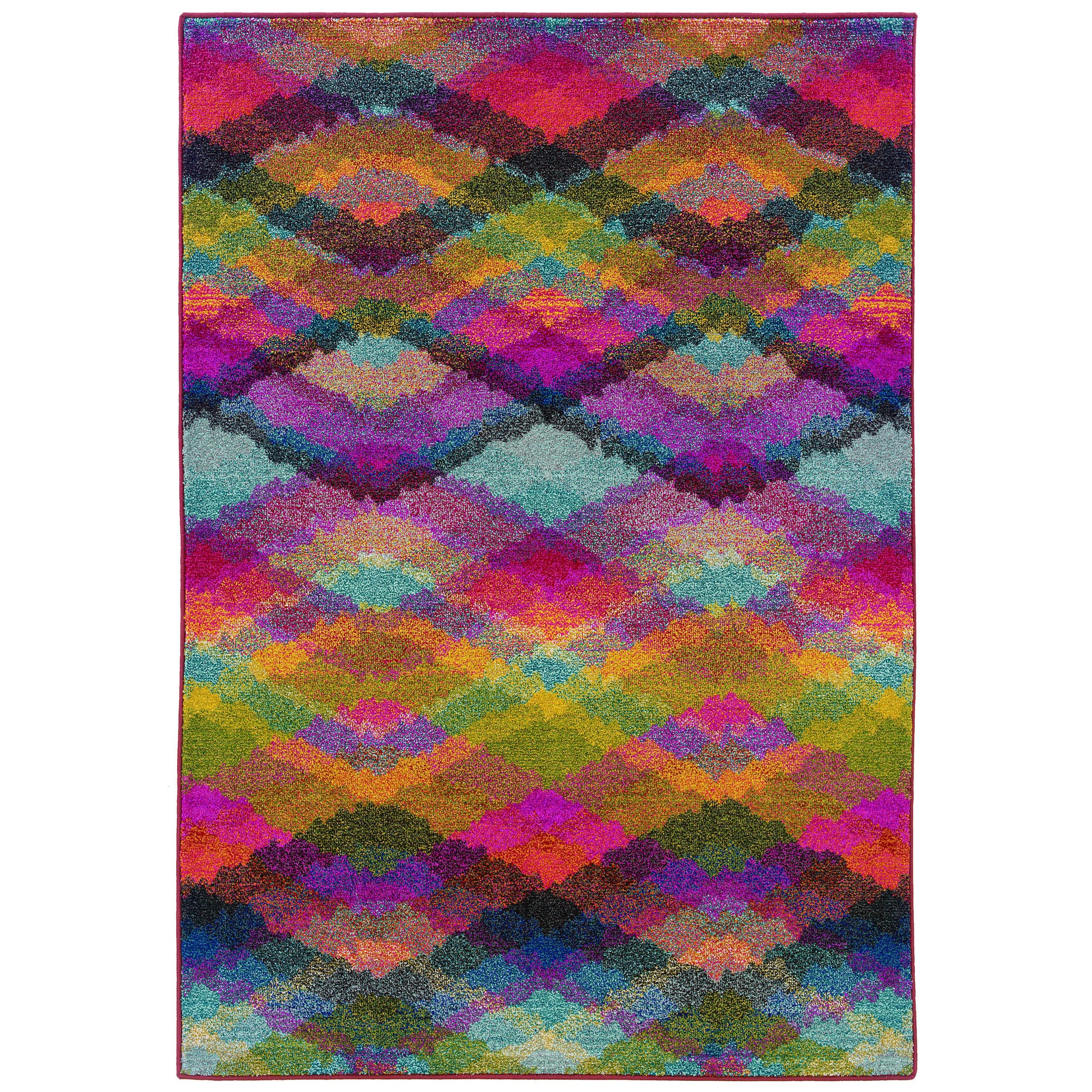 Bold Argyle Multi/ Pink Polypropylene Rug (67 X 91)