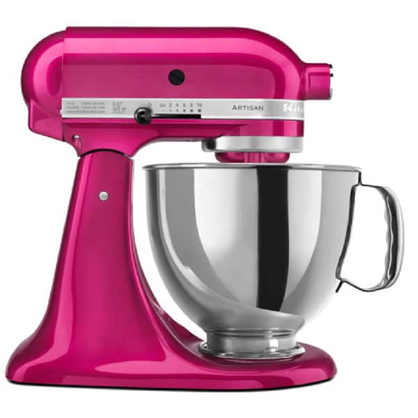 KitchenAid RRK150RI Raspberry Ice 5-quart Artisan Tilt-Head Stand Mixer ...