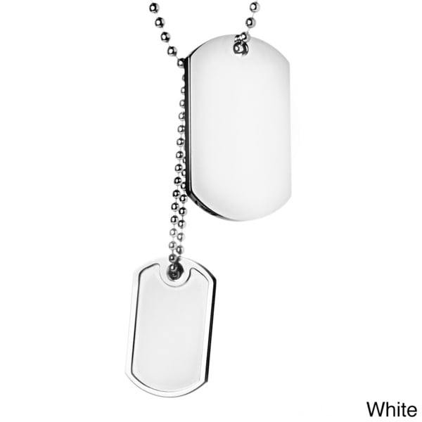 Crucible Stainless Steel Brushed and Polished Double Dog Tag Pendant