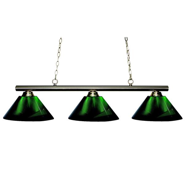 Sharp Shooter Acrylic Green 3 light Billiard Light Fixture Z Lite Chandeliers & Pendants