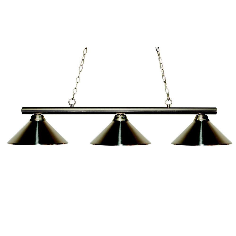 Sharp Shooter 3-light Billiard Light Fixture - Brushed Nickel