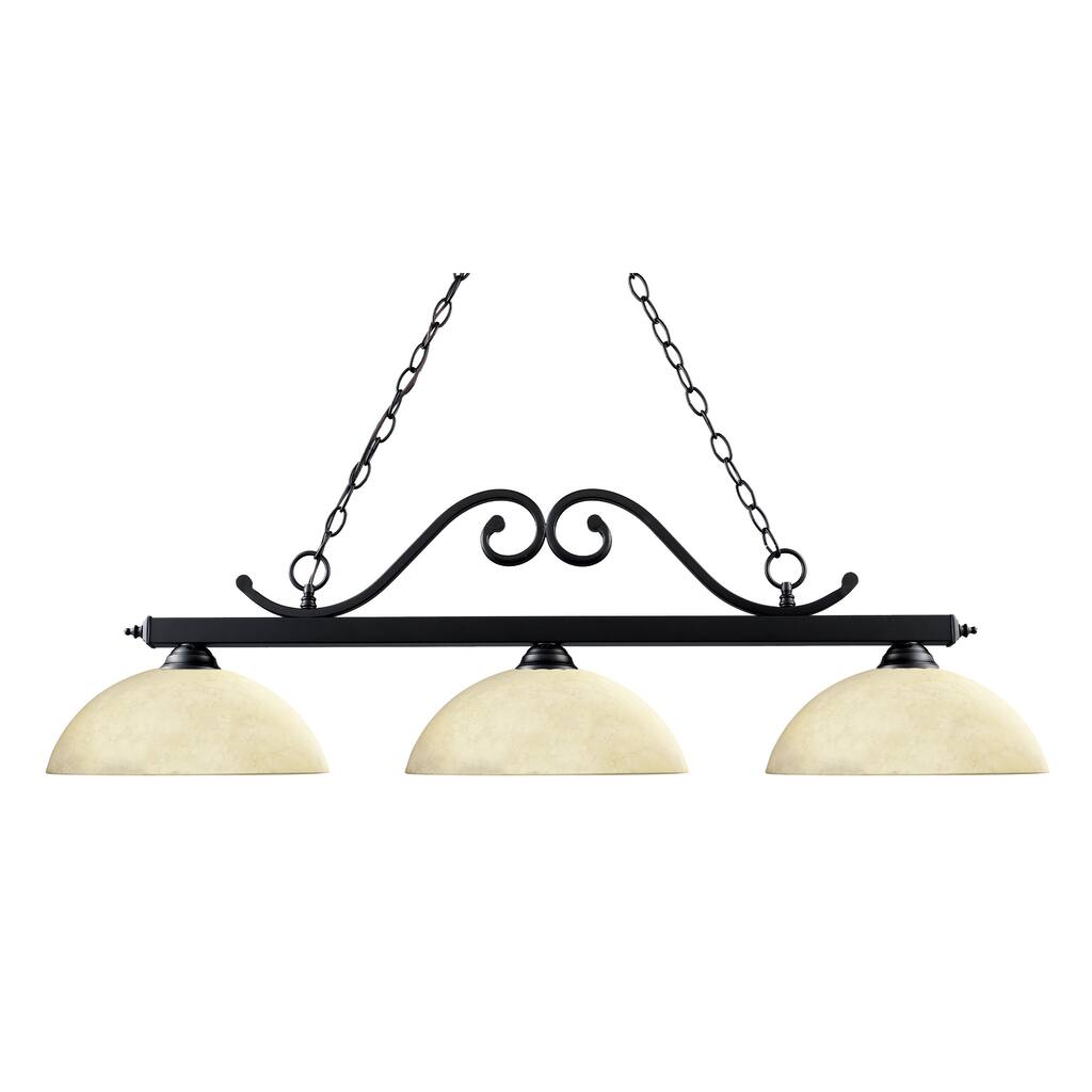 Windsor 3-light Billiard Light Fixture with Dome Shades