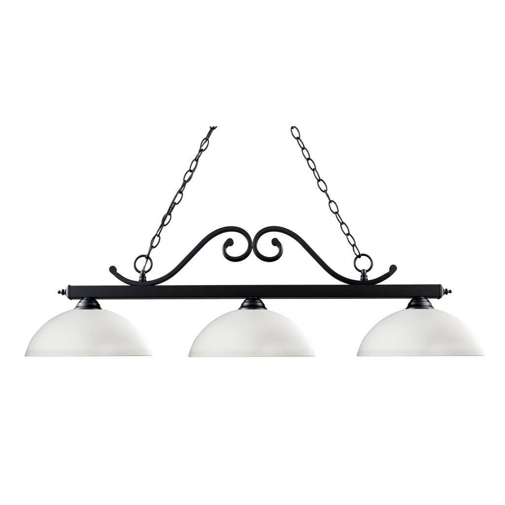 Windsor 3-light Billiard Light Fixture with Glass Shades