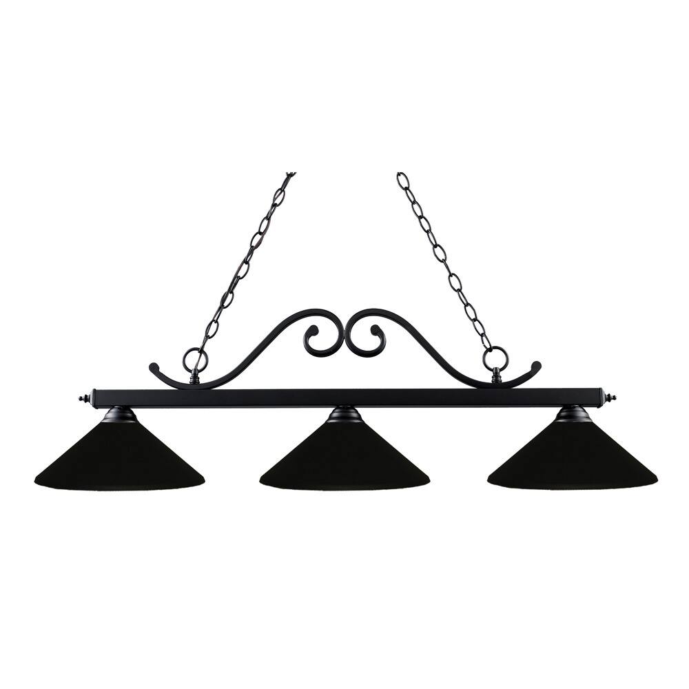 Windsor 3-light Black Billiard Light Fixture