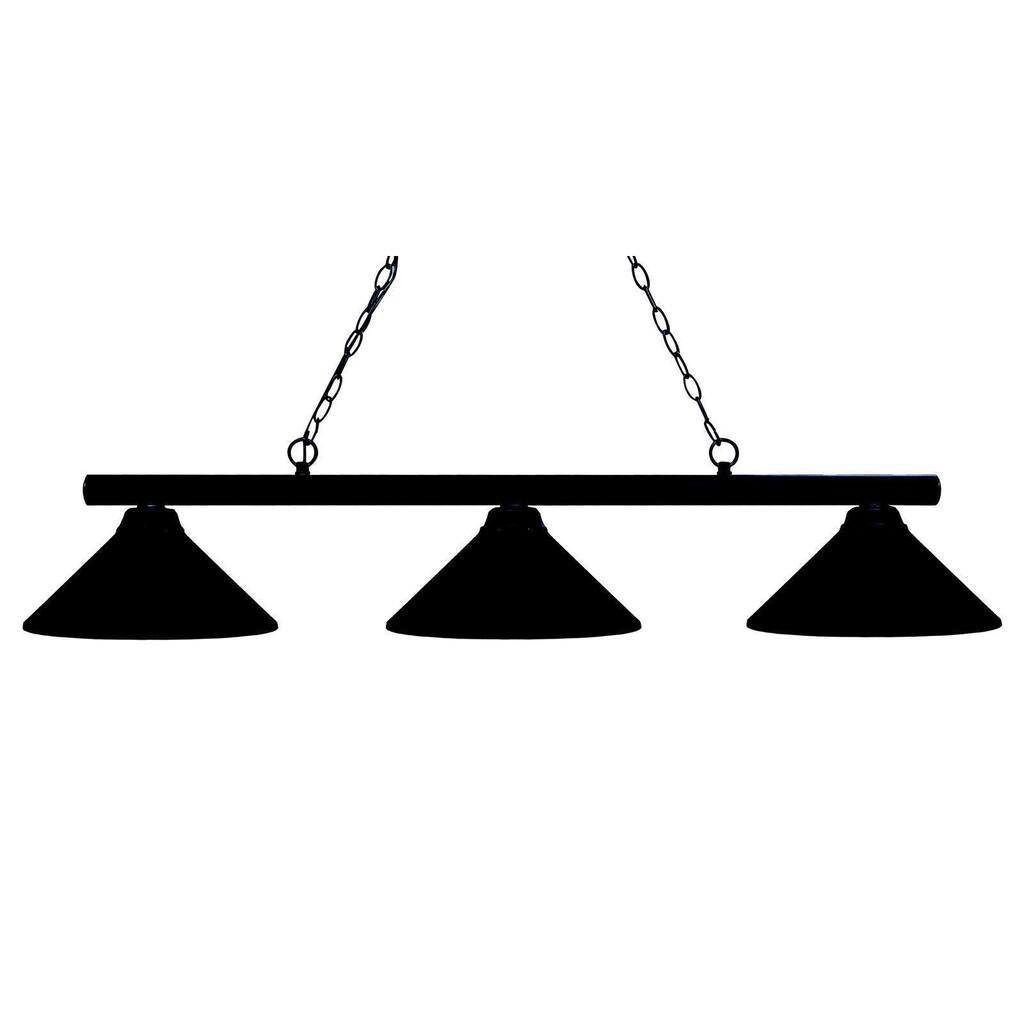 Sharp Shooter Black 3-light Billiard Light Fixture - Matte Black