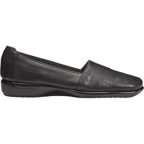 Women's Aerosoles Fabrication Black Textured Leather Aerosoles Slip ons