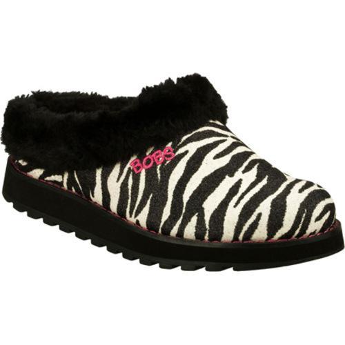 Women's Skechers BOBS Keepsakes Jungle Black/White Skechers Women's Slippers