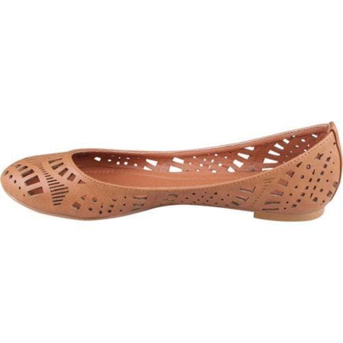 Women's Beston Cherry 03 Tan Faux Leather Beston Flats