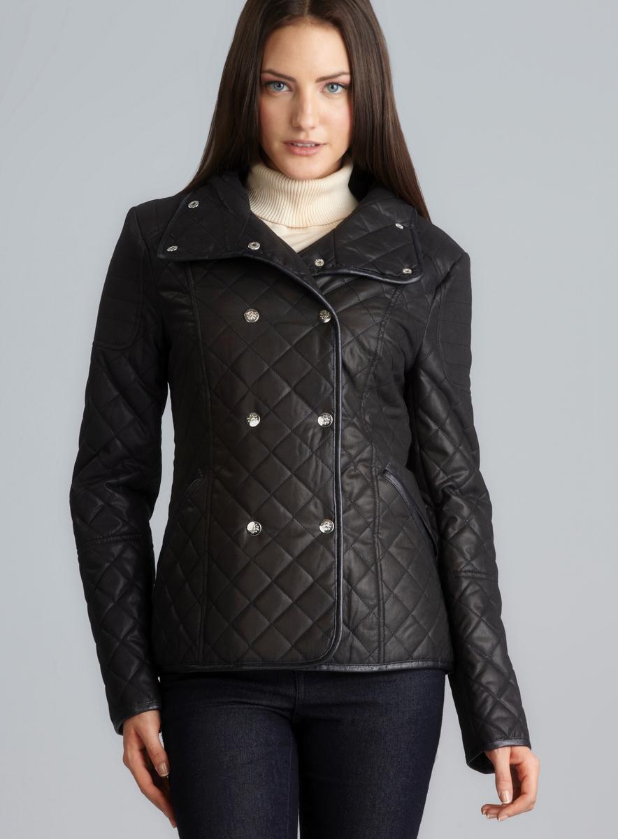 Jessica Simpson Two Pocket Double Ted Quilted Jacket With Jessica Simpson Two Pocket Double Ted Quilted Jacket With Faux Leather