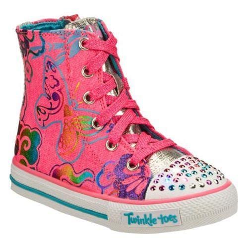 Girls' Skechers Twinkle Toes Shuffles Butterfly Hugs Pink/Multi Skechers Sneakers