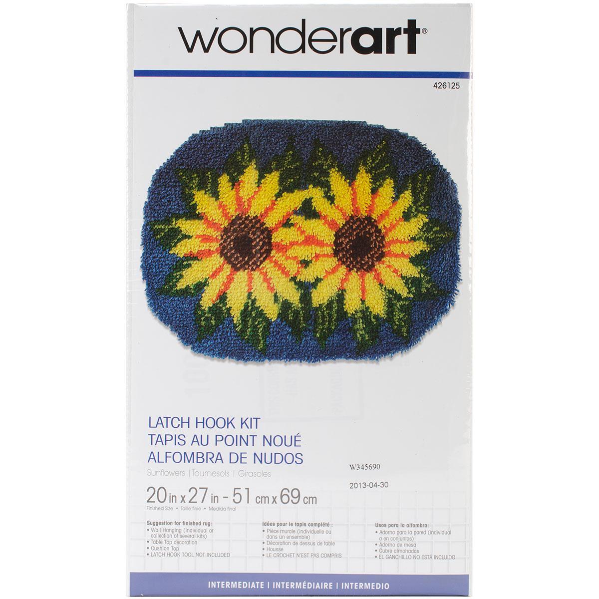 Wonderart Latch Hook Kit 20 X27  Sunflower (20x27in. Design Sunflower. Made in USA. )