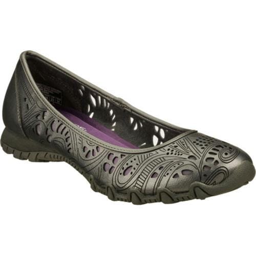 Women's Skechers Relaxed Fit Bikers Laser Lace Silver/Silver Skechers Slip ons