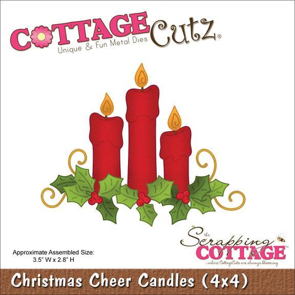 Cottagecutz Die 4 X4  Christmas Cheer Candles