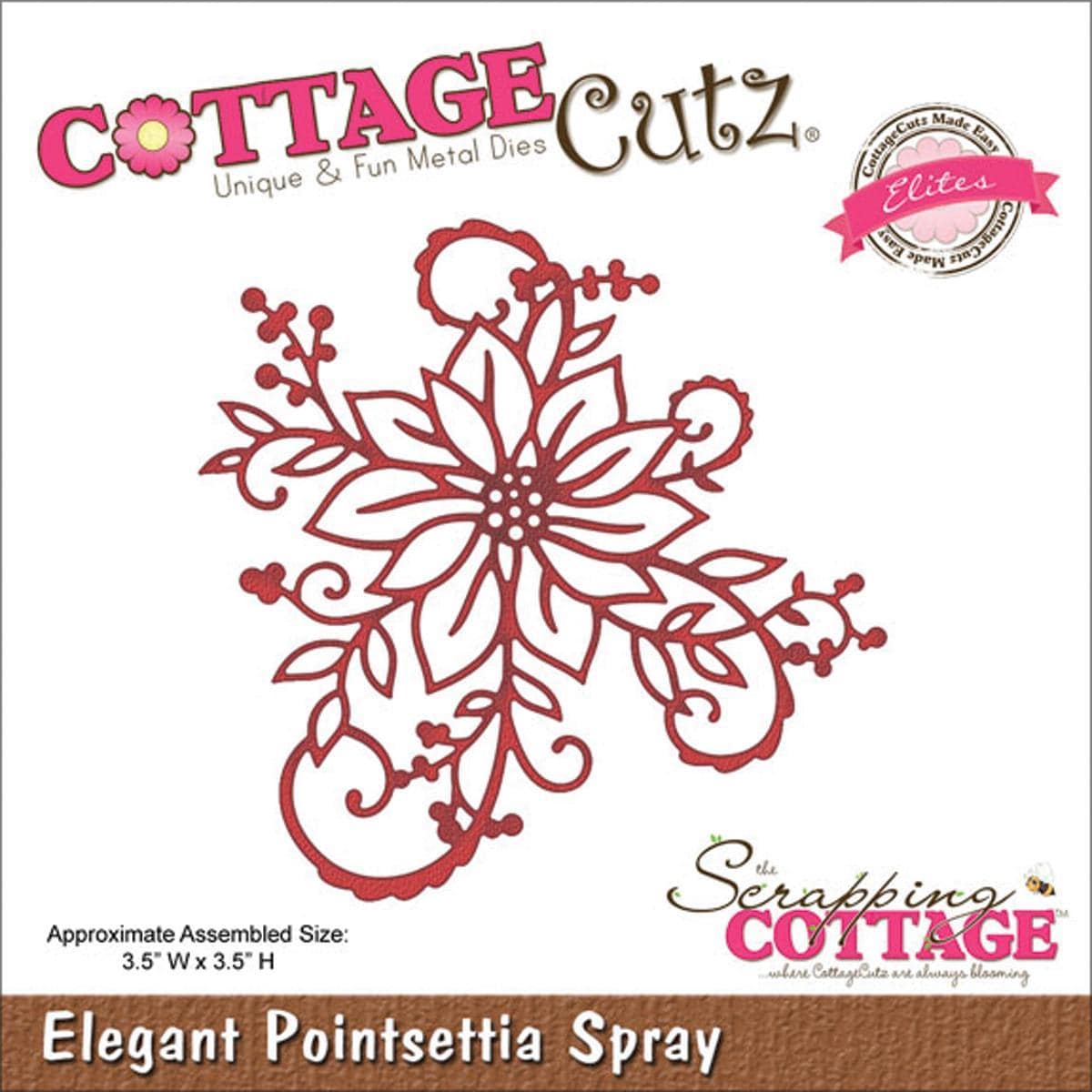 Cottagecutz Elites Die 3.5 X3.5  Elegant Poinsettia Spray