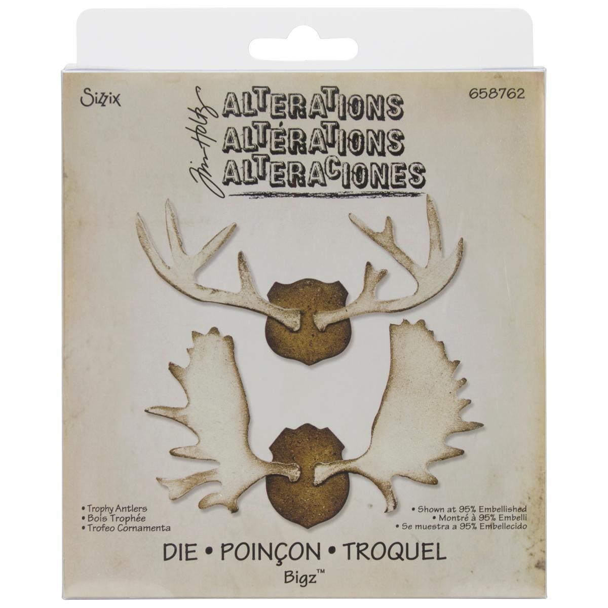 Sizzix Bigz Die By Tim Holtz 5.5 X6  Trophy Antlers