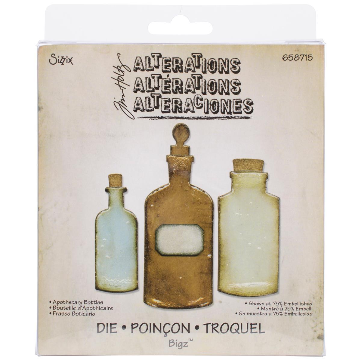 Sizzix Bigz Die By Tim Holtz 5.5 X6  Apothecary Bottles