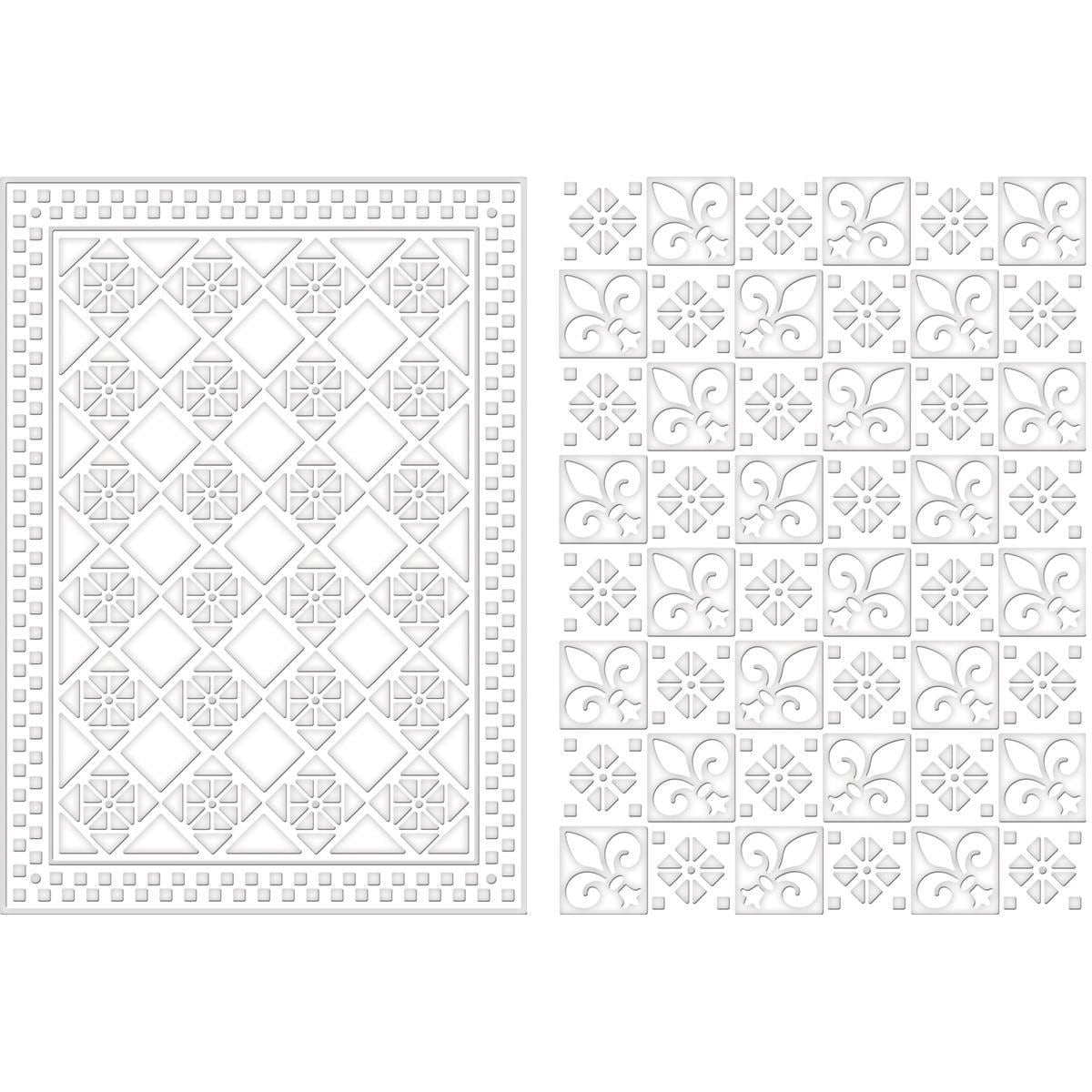 Spellbinders M bossabilities A4 Card Embossing Folder  Diamond Fleur De Lis