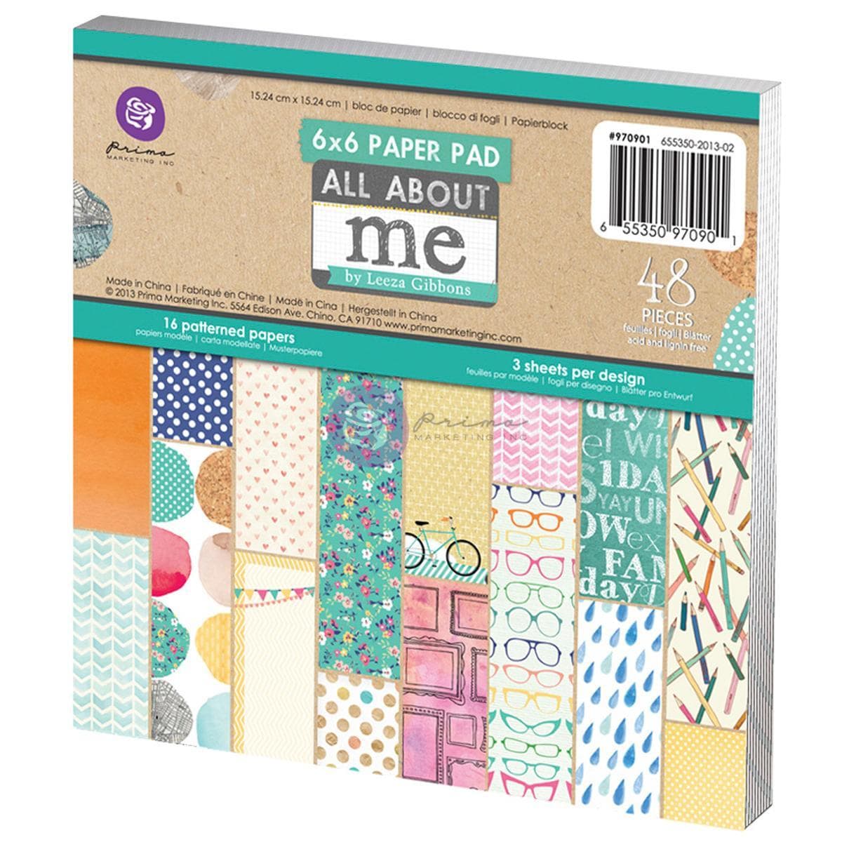 All About Me Paper Pad 6 X6 48/sheets  16 Single sided Patterns/3 Each