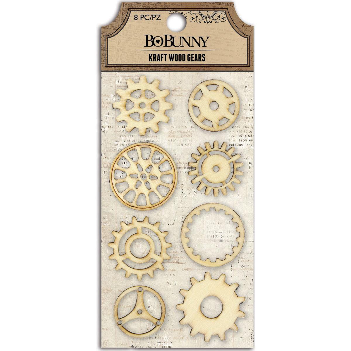 Kraft Laser cut Wood Embellishments  Gears