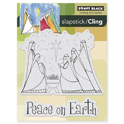 Penny Black Cling Rubber Stamp 4 X5.25 Sheet  Peace On Earth