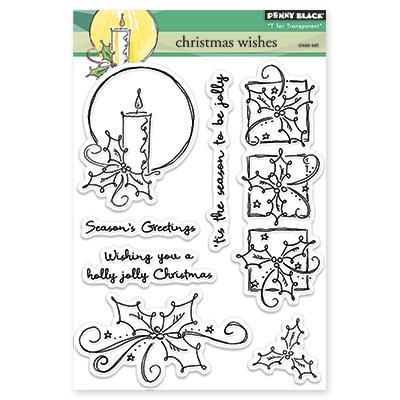 Penny Black Clear Stamps 5 X6.5 Sheet  Christmas Wishes