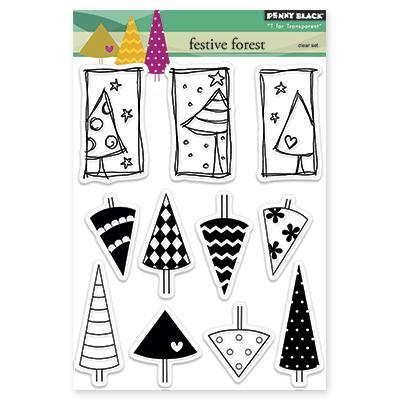 Penny Black Clear Stamps 5 X6.5 Sheet  Festive Forest