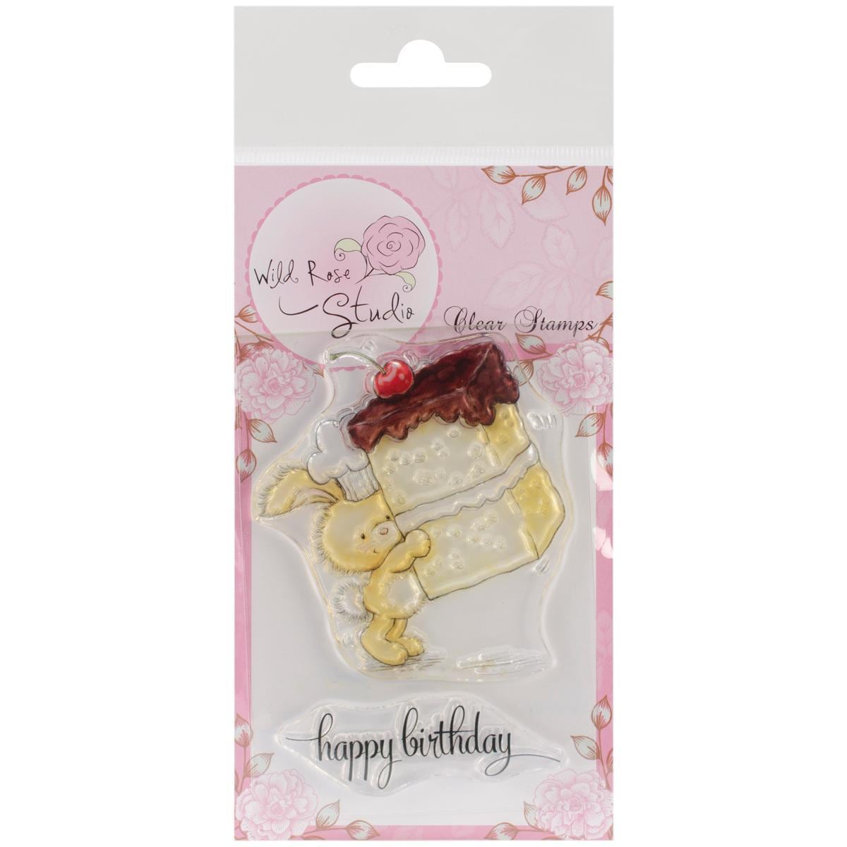 Wild Rose Studio Ltd. Clear Stamp 3.5 X3 Sheet   Bunny W/cake