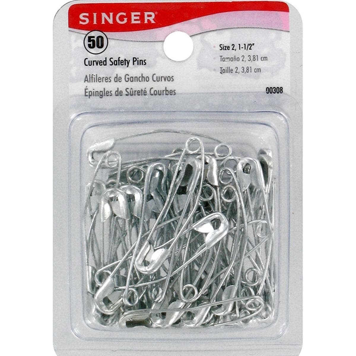 Curved Safety Pins  50/pkg