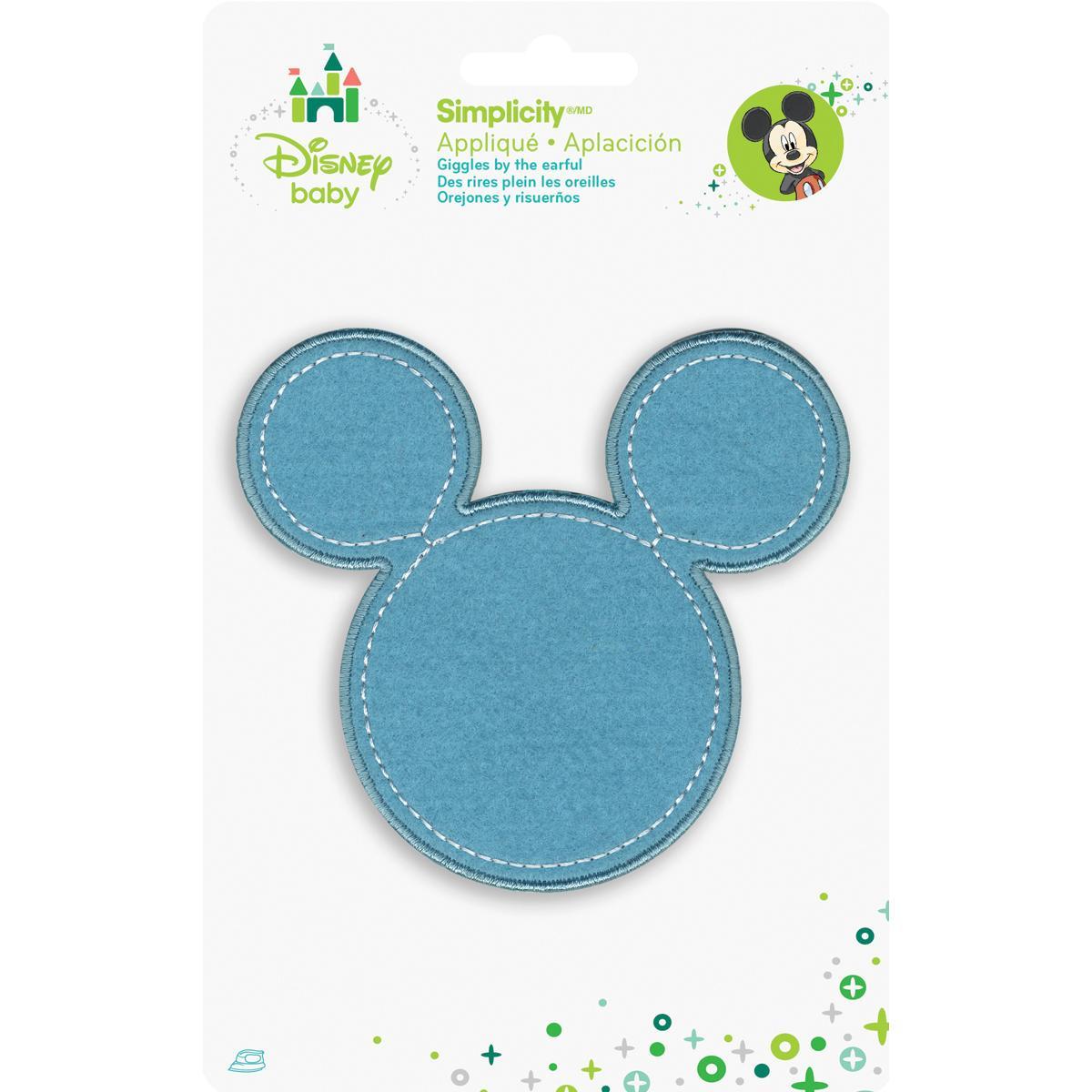 Disney Mickey Mouse Mickey Blue Silhouette Iron on Applique