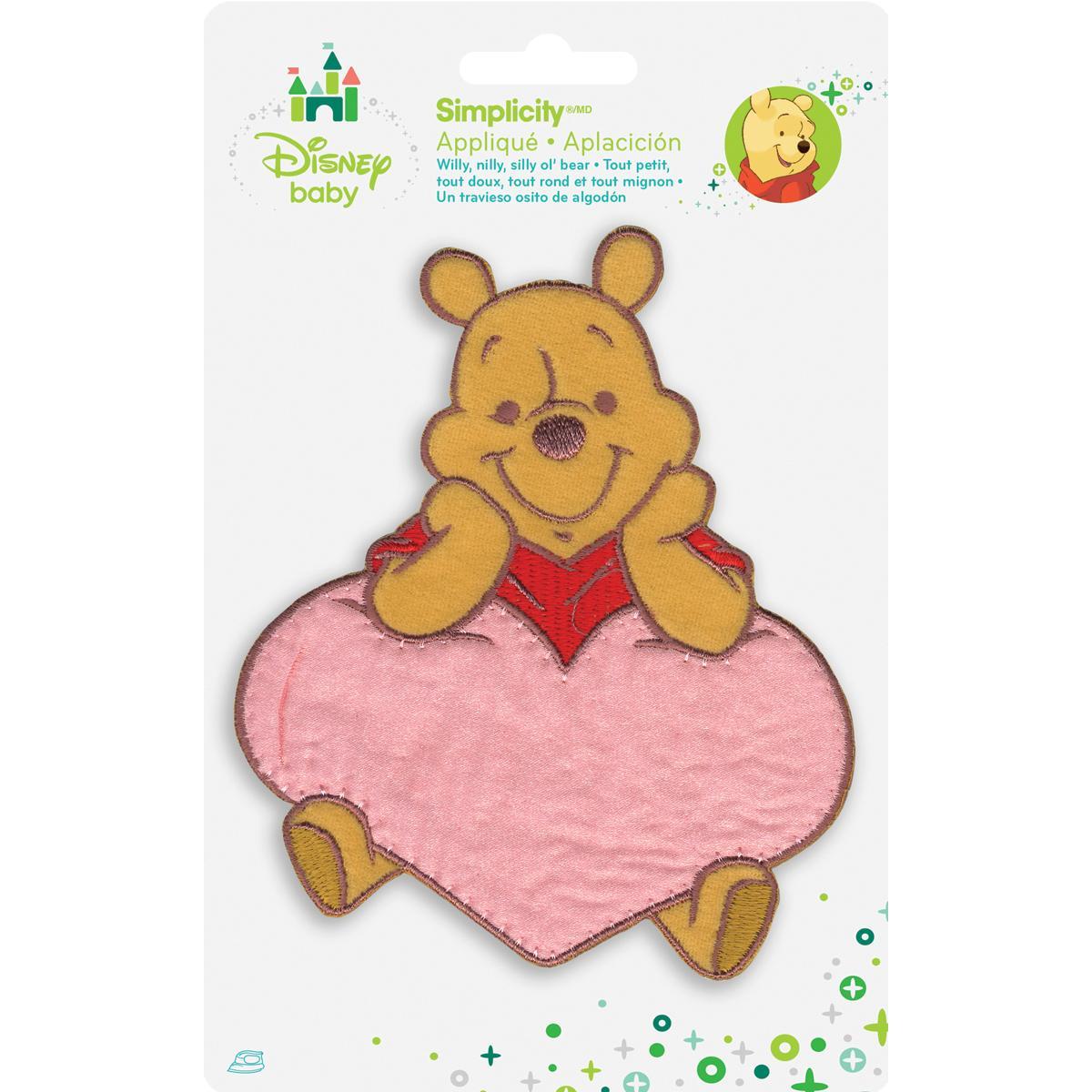 Disney Winnie The Pooh W/heart Iron on Applique