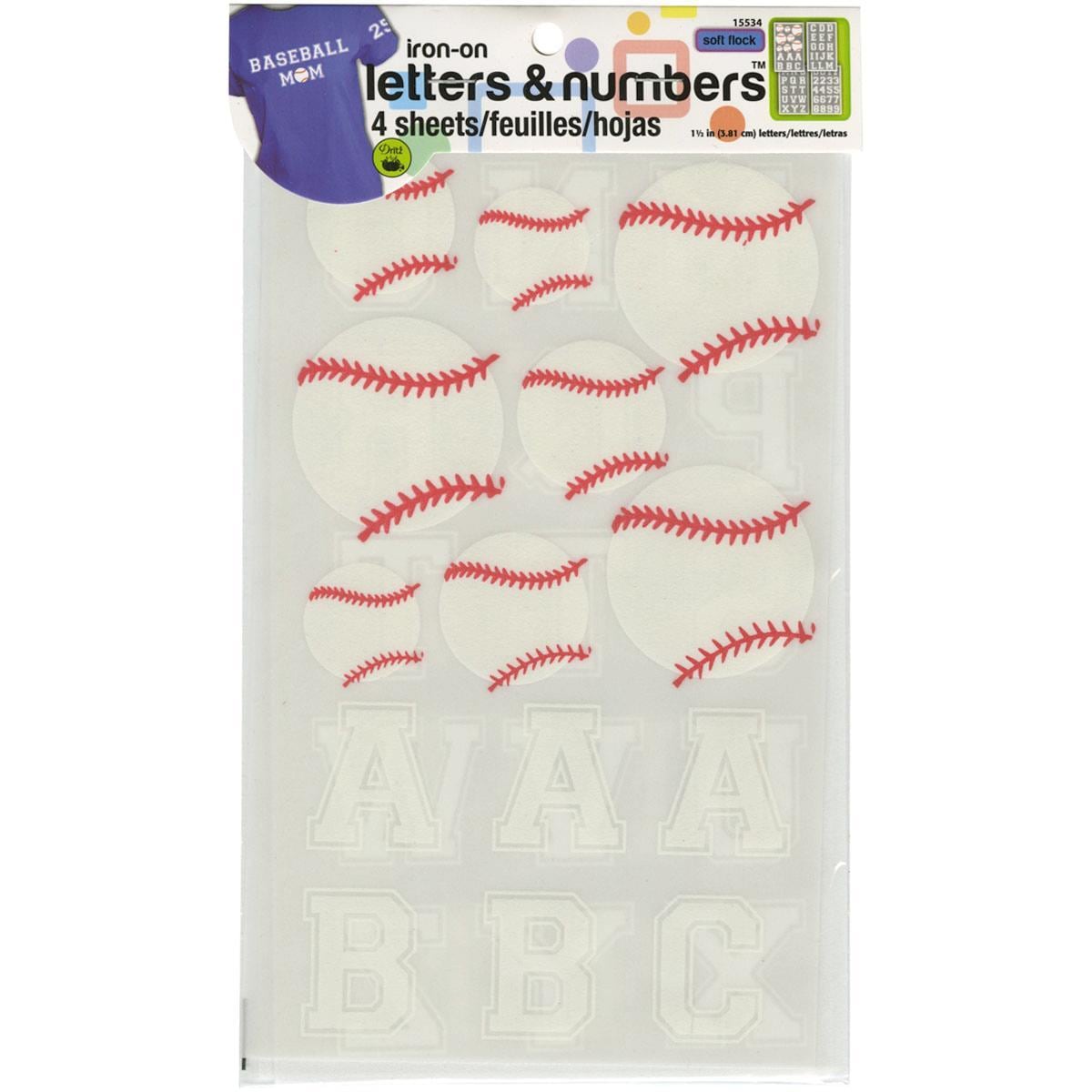 Soft Flock Letters   Numbers 1/2 Sports   Baseball 2 color 4/sheets